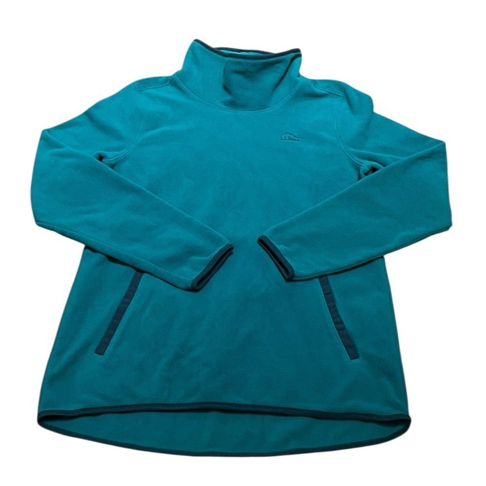 LL Bean Women’s Teal Fleece Pullover, Size M - Picture 2 of 8
